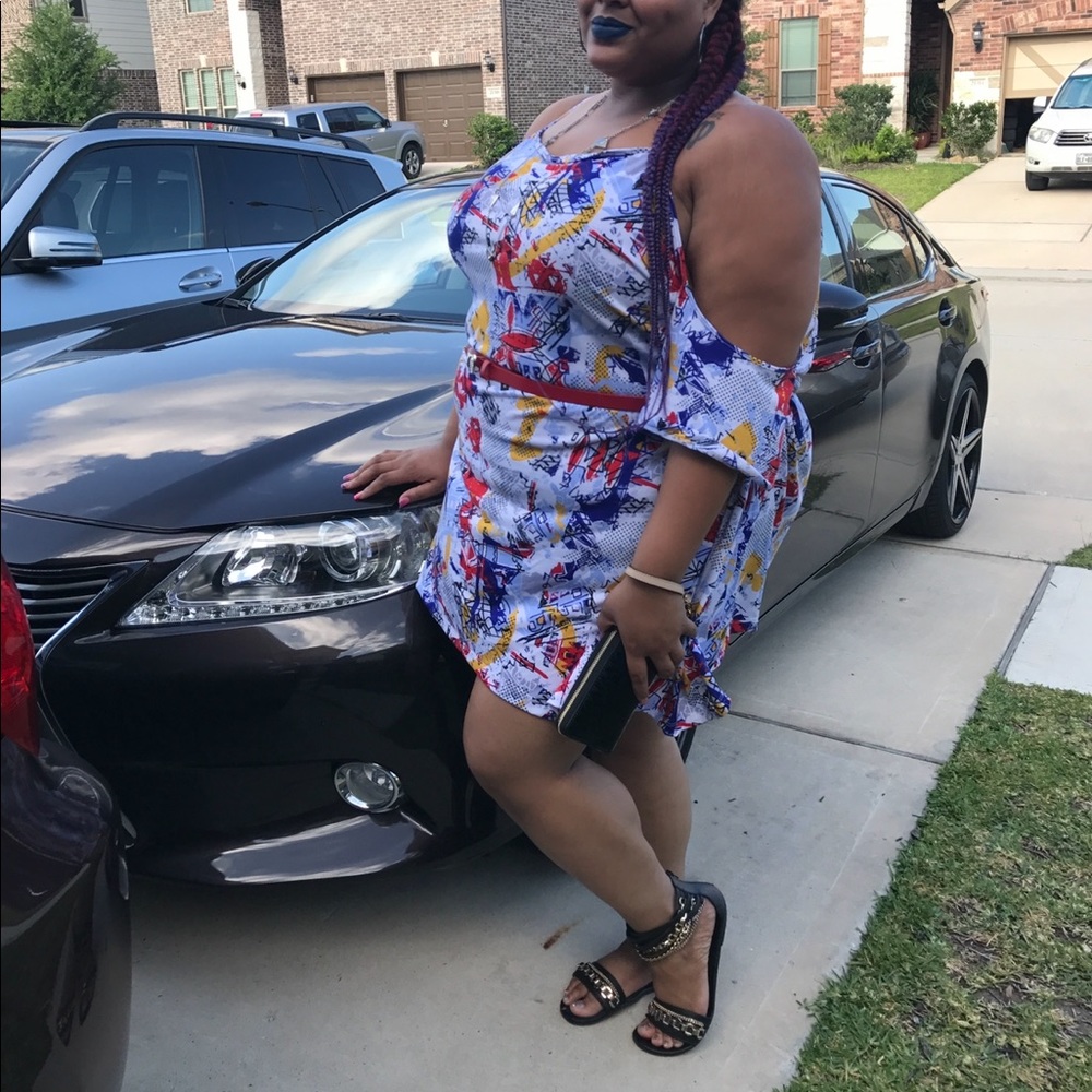 Rebdolls Colorful Abstract Mini Dress